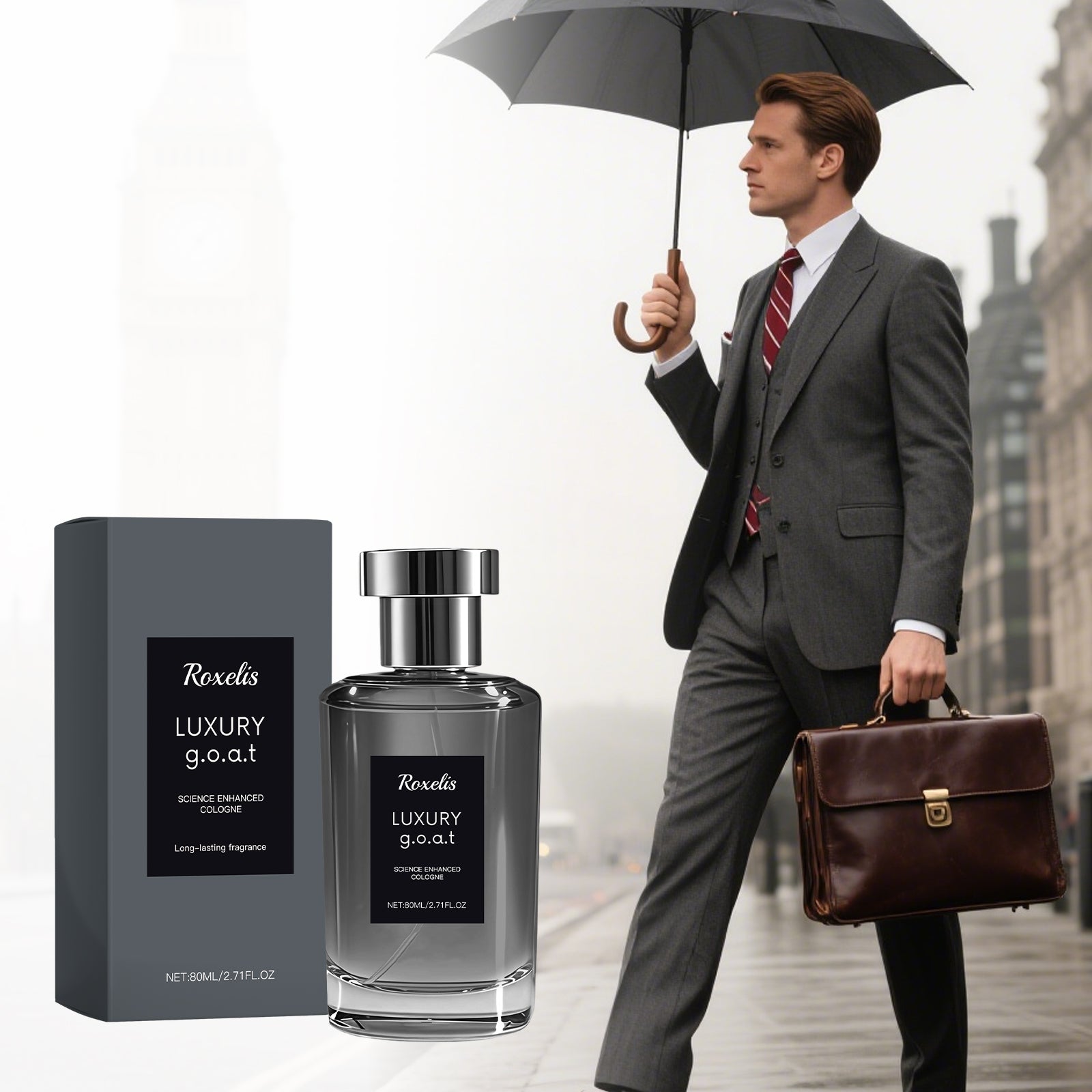 Roxelis Woody Floral Men Perfume, Mellow Neutral Scent, Mature Elegant Fragrance for Dating Daily Use