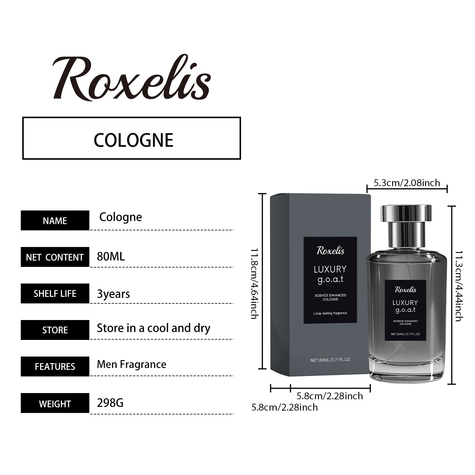 Roxelis Woody Floral Men Perfume, Mellow Neutral Scent, Mature Elegant Fragrance for Dating Daily Use