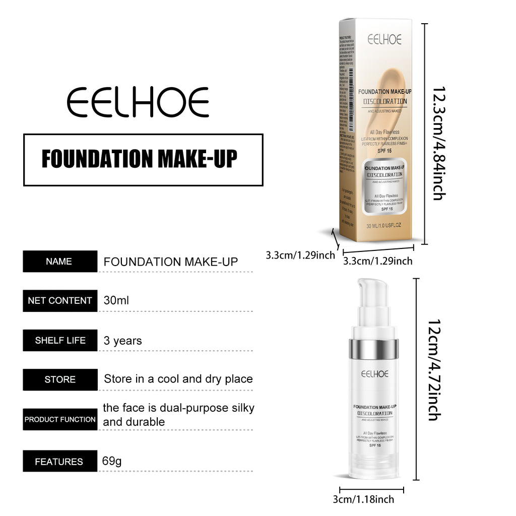 EELHOE Color-Adapting Concealer Foundation – Full-Coverage, Hydrating & Long-Wear