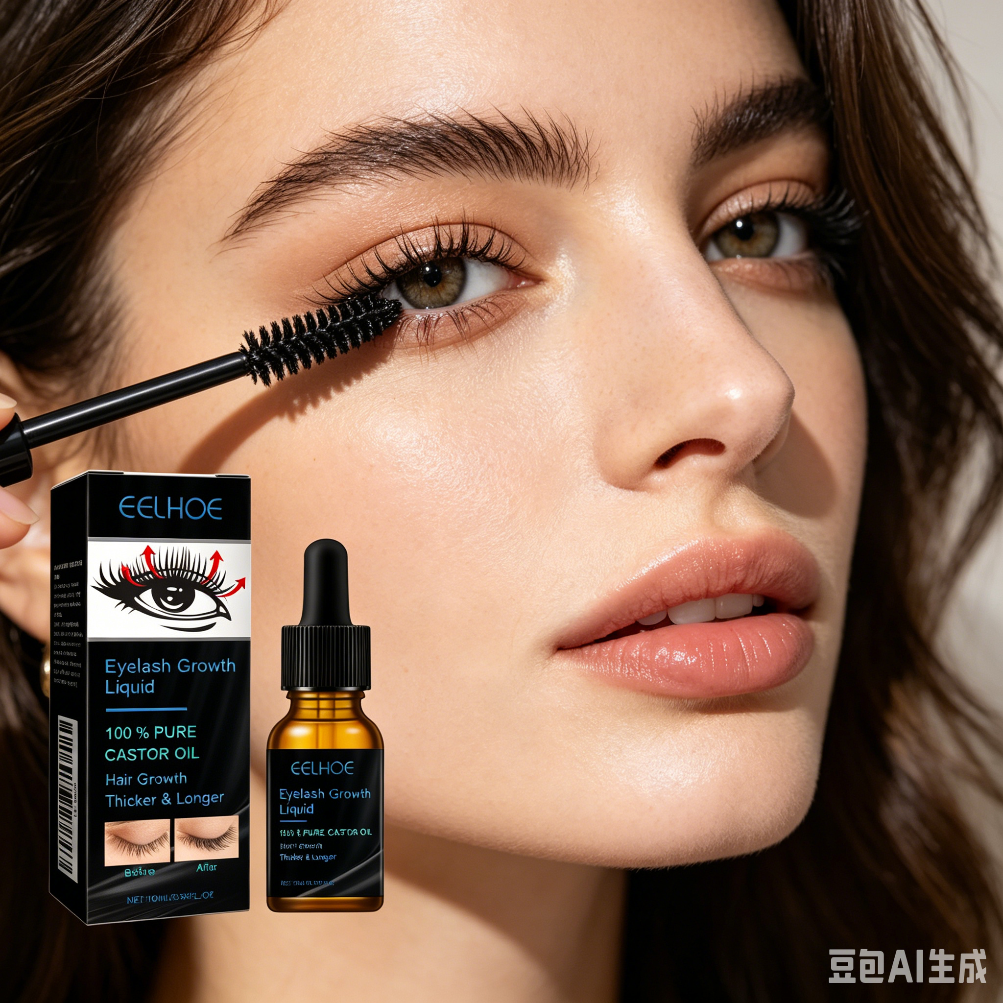 EELHOE Castor Oil Mascara – Natural, Full Volume, Long Wear, Gentle & Hydrating Lash Enhancer
