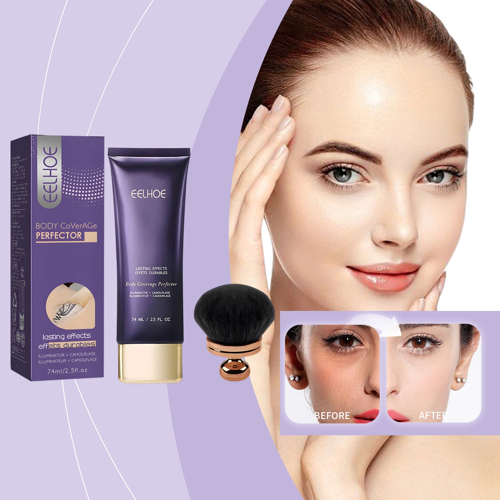 EELHOE Body Concealing Cream – Ivory Beige Duo Set, Full-Coverage, Hydrating & Brightening for Smooth, Even-Toned Skin (Vegan, Fragrance-Free, Non-Comedogenic)