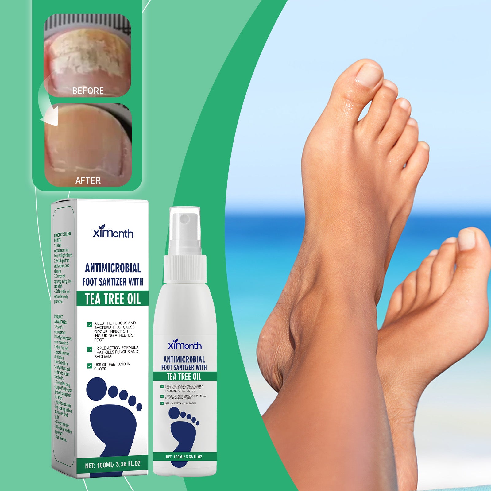 Ximonth Foot Care Treatment – Deep Hydration Moisturizer for Dry Heels & Deodorant Foot Essence