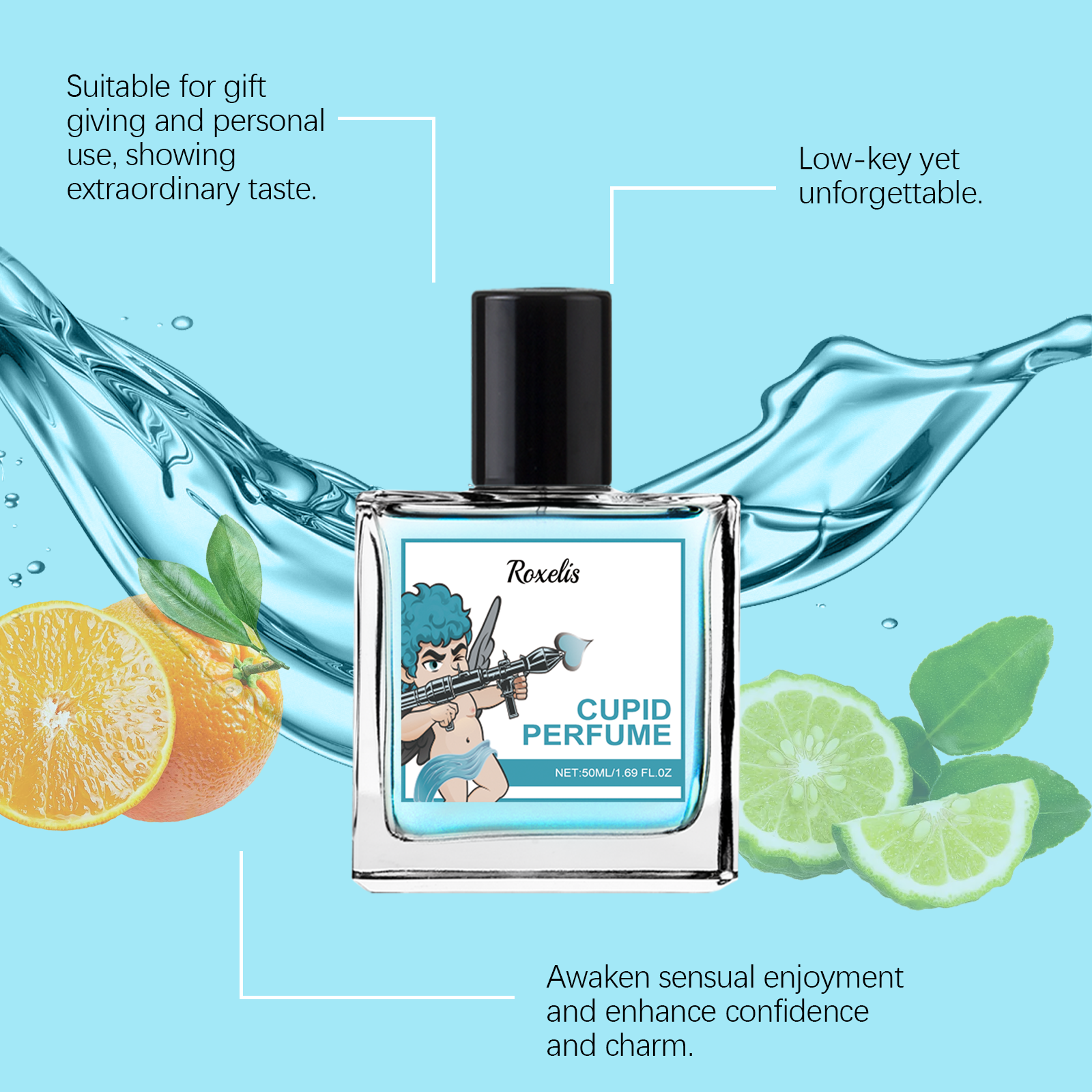 Roxelis Cupid Cologne Spray, Mild Elegant Long-lasting Scent, Portable Fragrance for Couple Dates