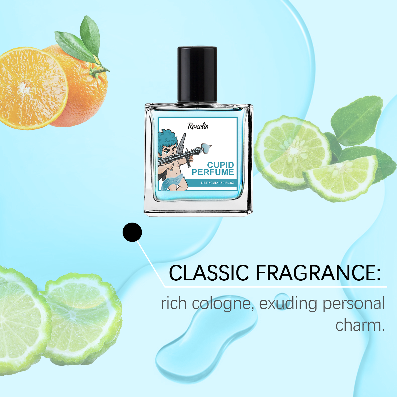 Roxelis Cupid Cologne Spray, Mild Elegant Long-lasting Scent, Portable Fragrance for Couple Dates