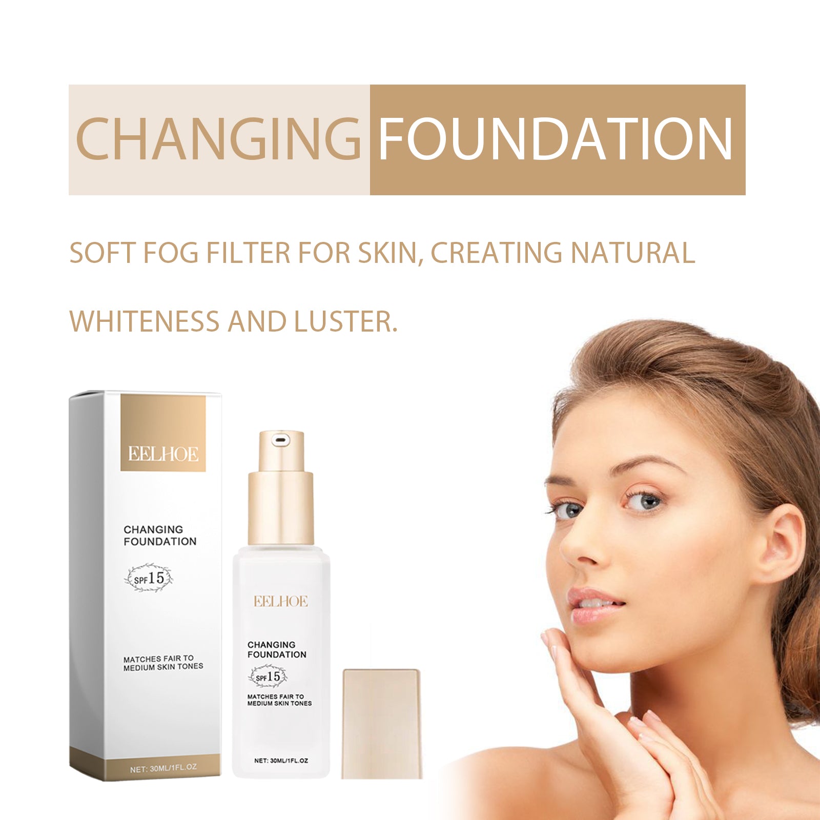 EELHOE Hydra-Luminous Skin Tint – Hydrating, Light-Coverage Foundation with Blurring Finish • Oil-Control & 12-Hour Wear (Vegan, Non-Comedogenic)