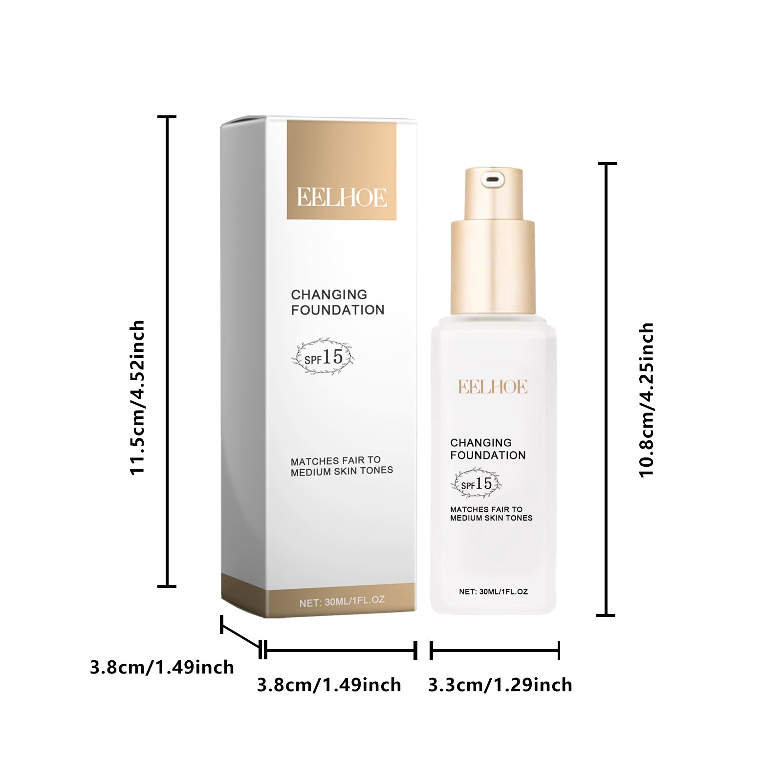 EELHOE Hydra-Luminous Skin Tint – Hydrating, Light-Coverage Foundation with Blurring Finish • Oil-Control & 12-Hour Wear (Vegan, Non-Comedogenic)