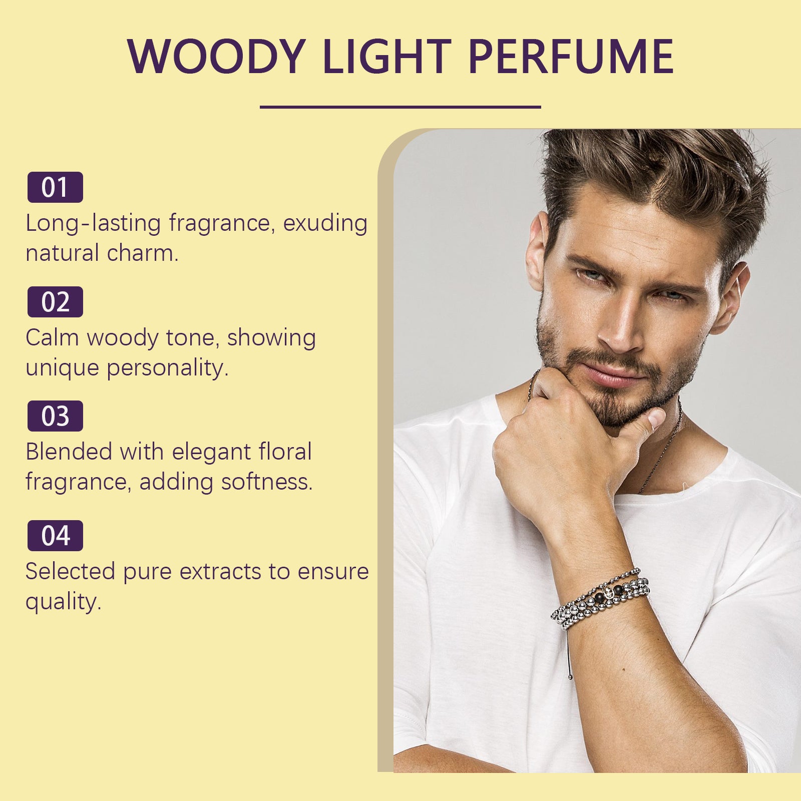 Roxelis Woody Cologne, Long-lasting Fresh Light Scent, Premium Portable Fragrance for Business
