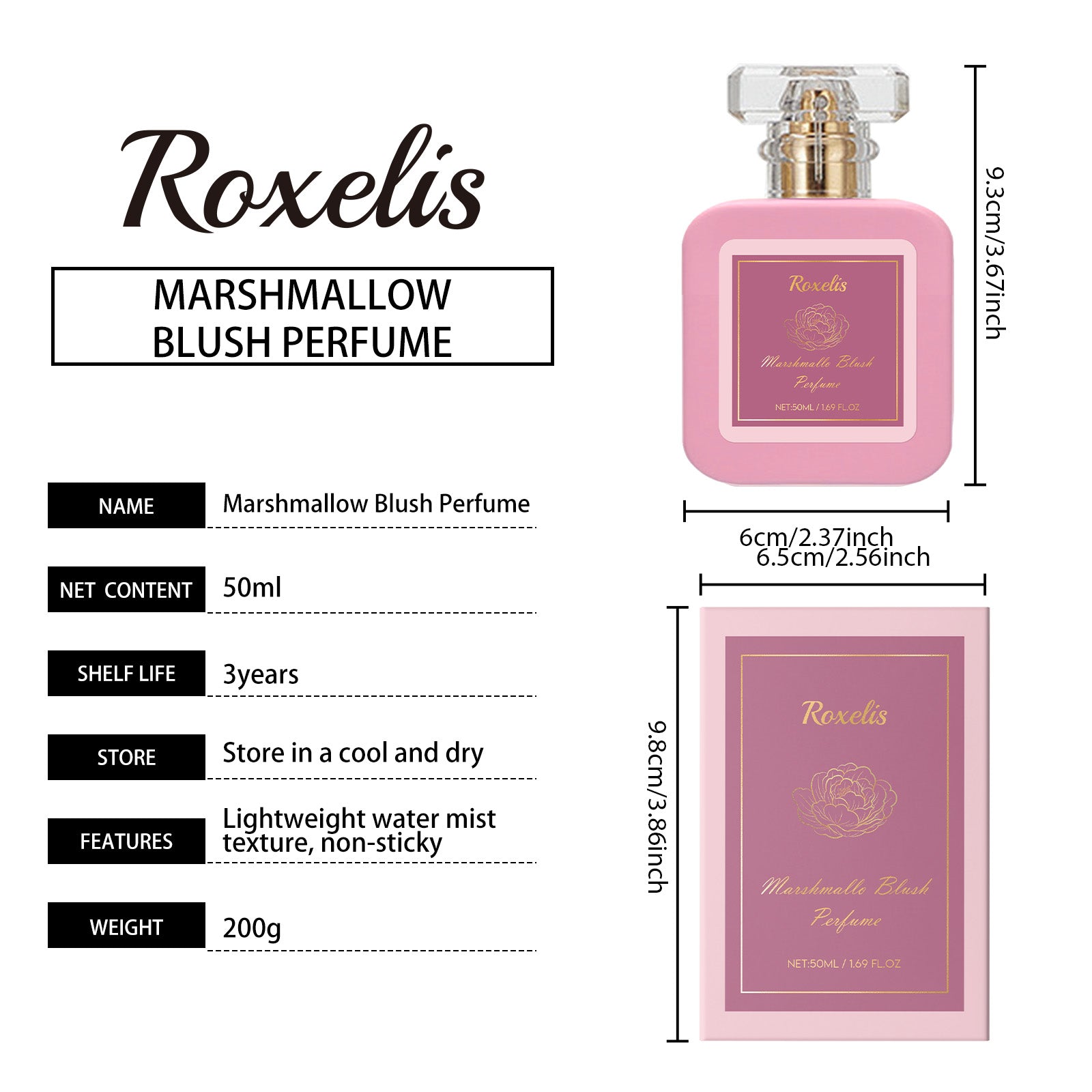 Roxelis Strawberry Candy Perfume, Sweet Vivid Long-lasting Scent, Portable Fragrance for Dating & Daily Use