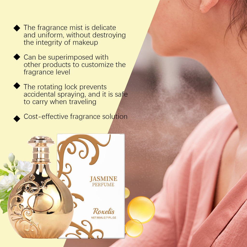 Roxelis Luxury Floral Perfume, Lasting Jasmine Scent, Confidence Boost Portable Fragrance