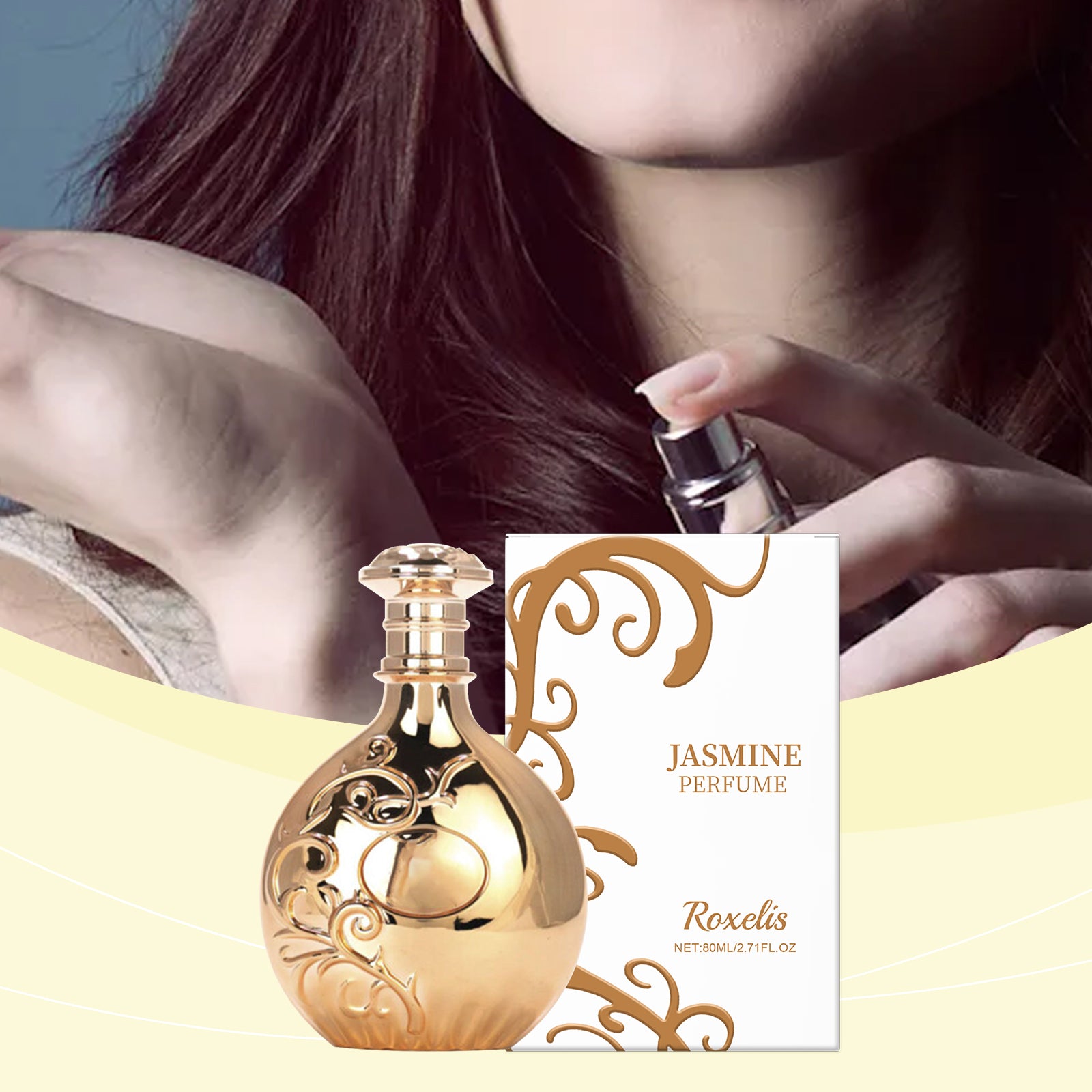 Roxelis Luxury Floral Perfume, Lasting Jasmine Scent, Confidence Boost Portable Fragrance
