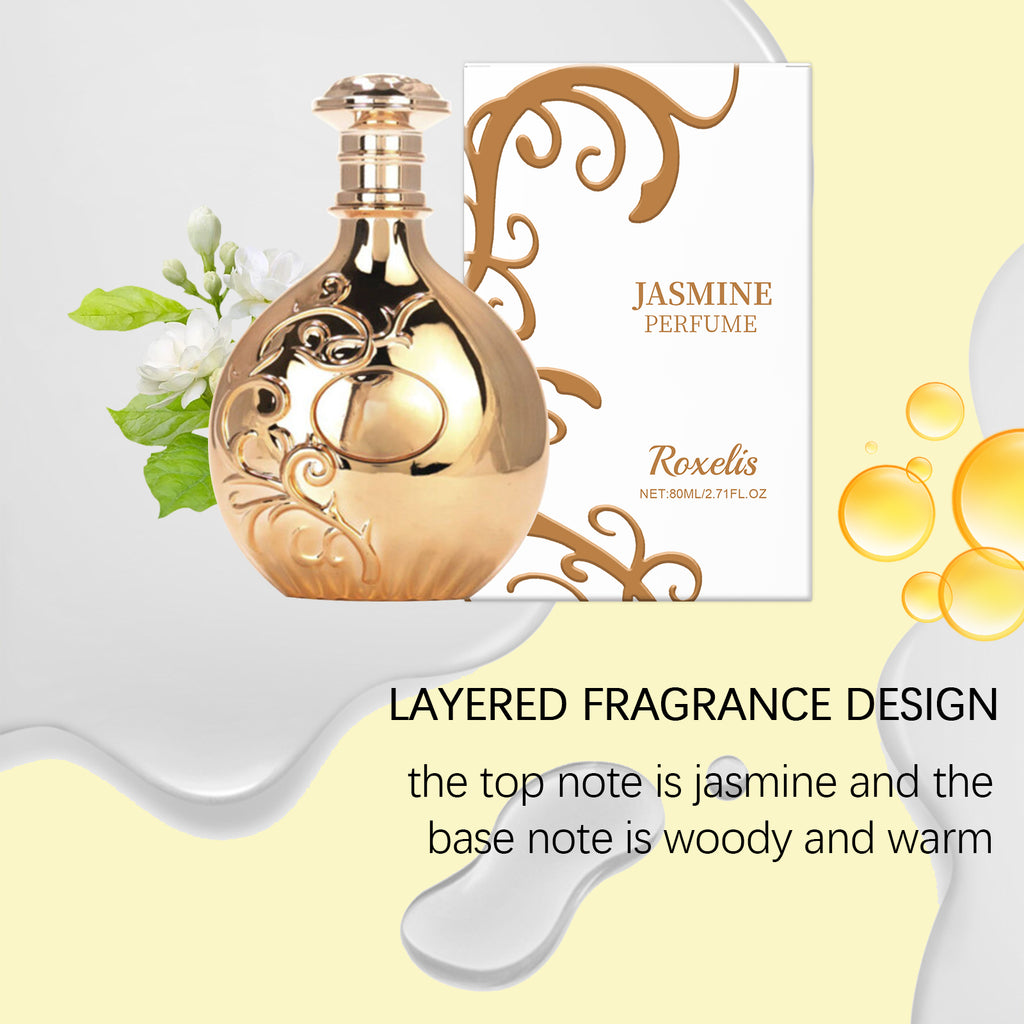 Roxelis Luxury Floral Perfume, Lasting Jasmine Scent, Confidence Boost Portable Fragrance