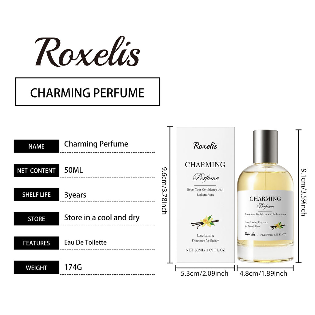 Roxelis Amber Vanilla Perfume Spray, Long Lasting Mild Scent, Refreshing Elegant Daily Fragrance