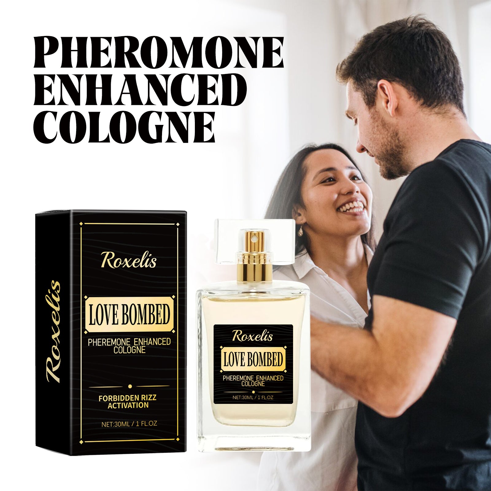 Roxelis Men Pheromone Cologne, Long-lasting Light Scent, Elegant Fragrance for Business & Dating