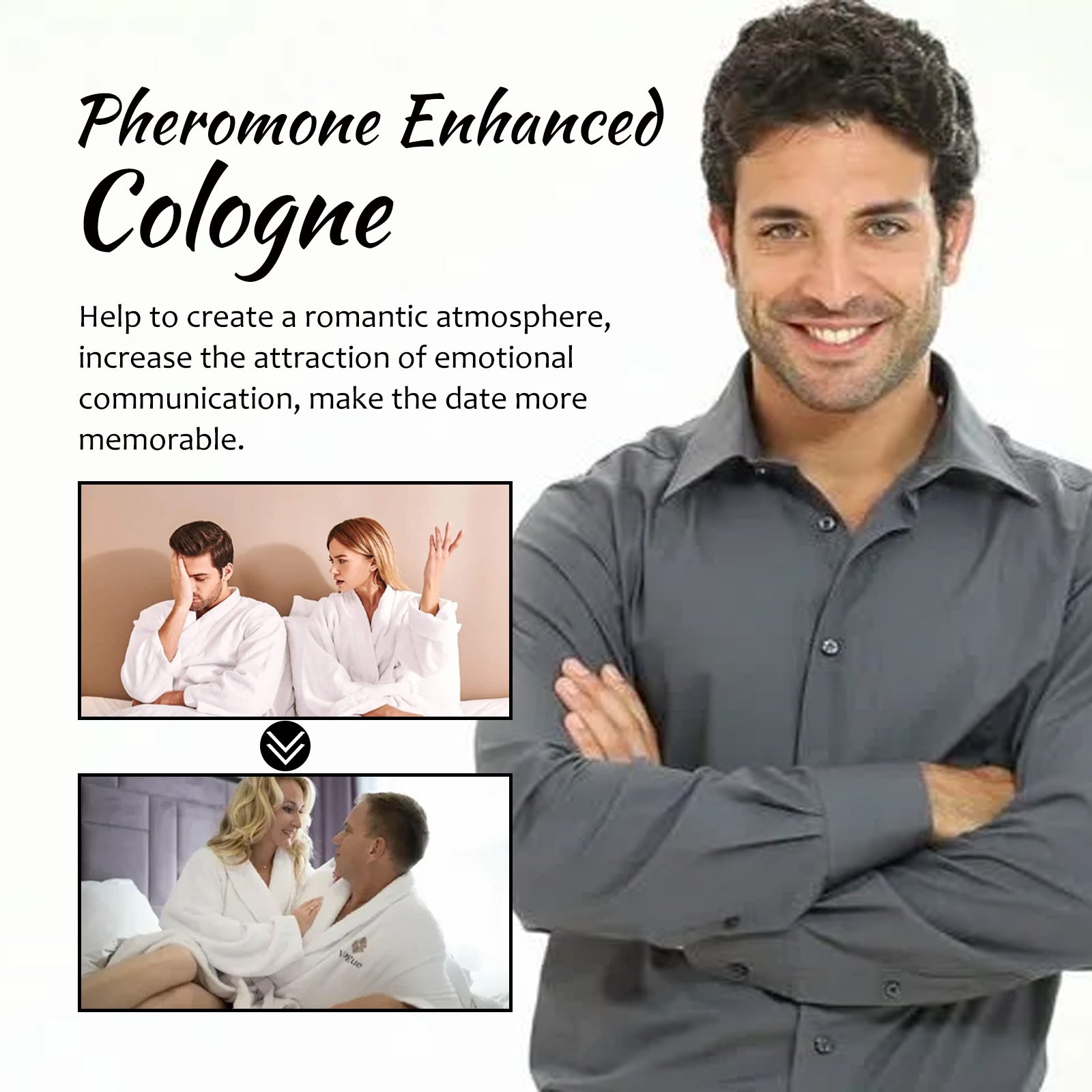Roxelis Men Pheromone Cologne, Long-lasting Light Scent, Elegant Fragrance for Business & Dating