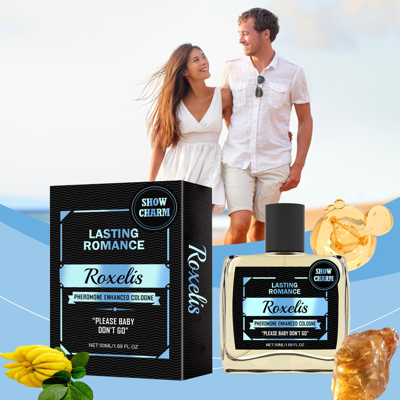 Roxelis Men Cologne | Gentle Fresh Fragrance, Portable Charm Boost Scent