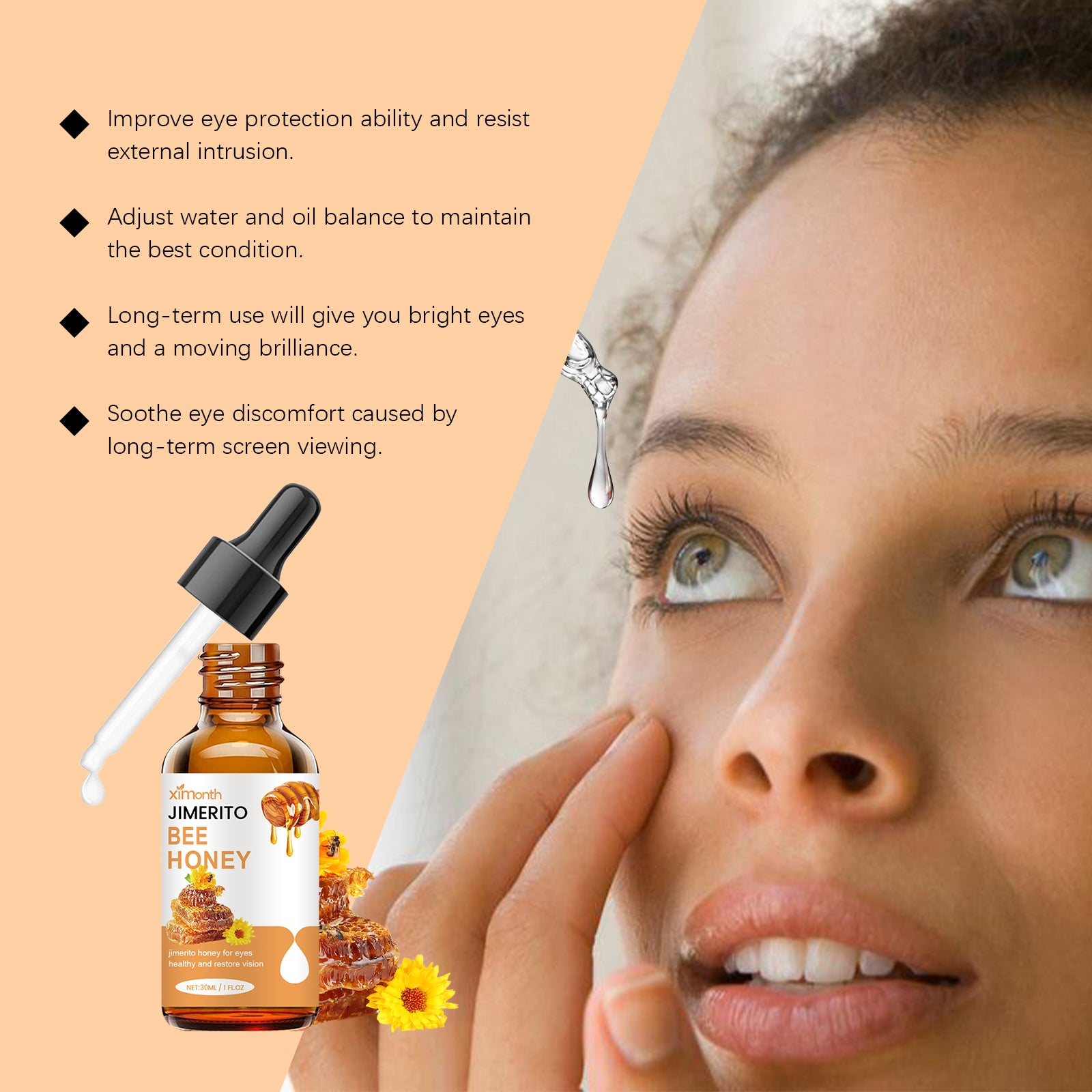 Ximonth Honey Eye Comfort Mist – Refreshing & Moisturizing Eye Area Spray for Dry & Tired Eyes