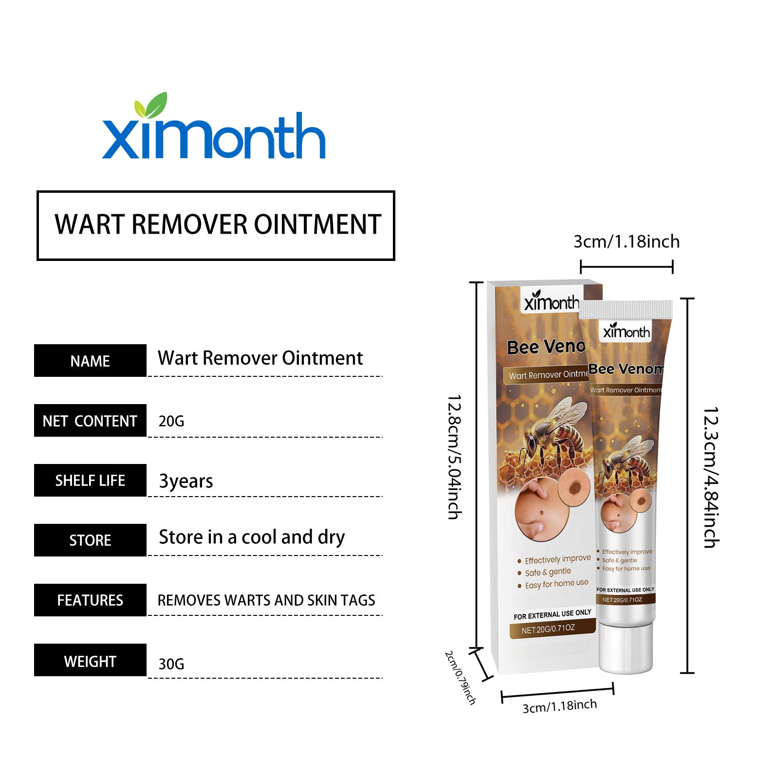 Ximonth Natural Bee Venom Skin Ointment – Daily Gentle Care for Smooth & Hydrated Body Skin