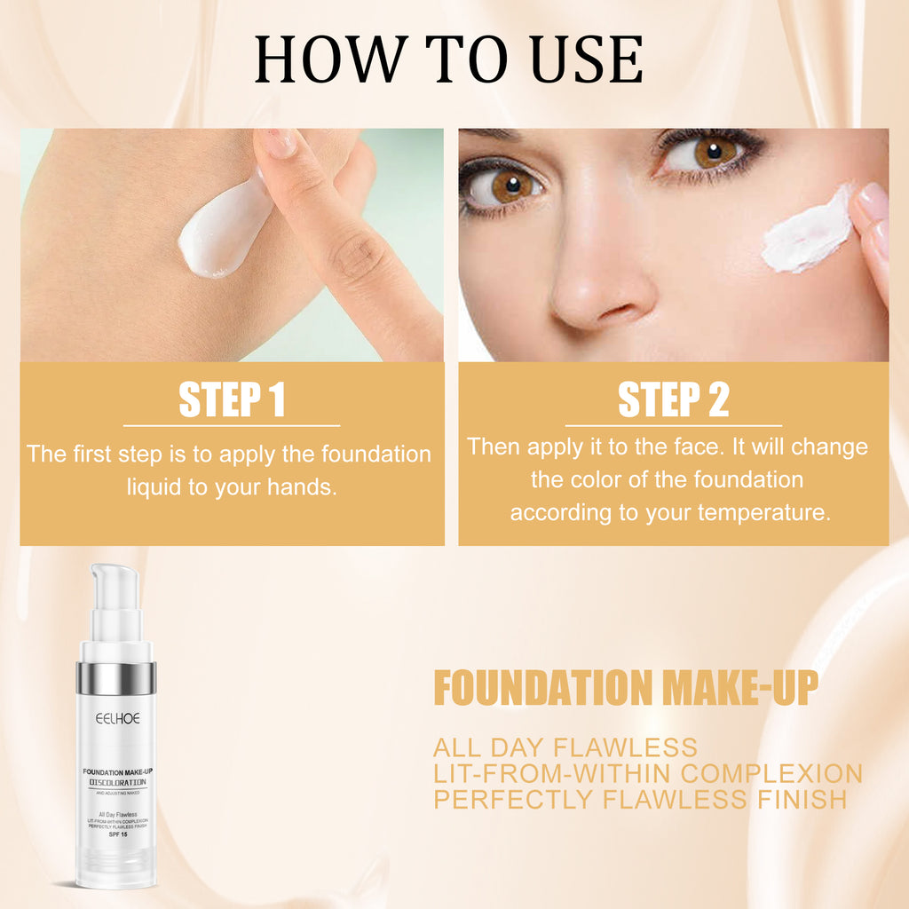 EELHOE Color-Adapting Concealer Foundation – Full-Coverage, Hydrating & Long-Wear