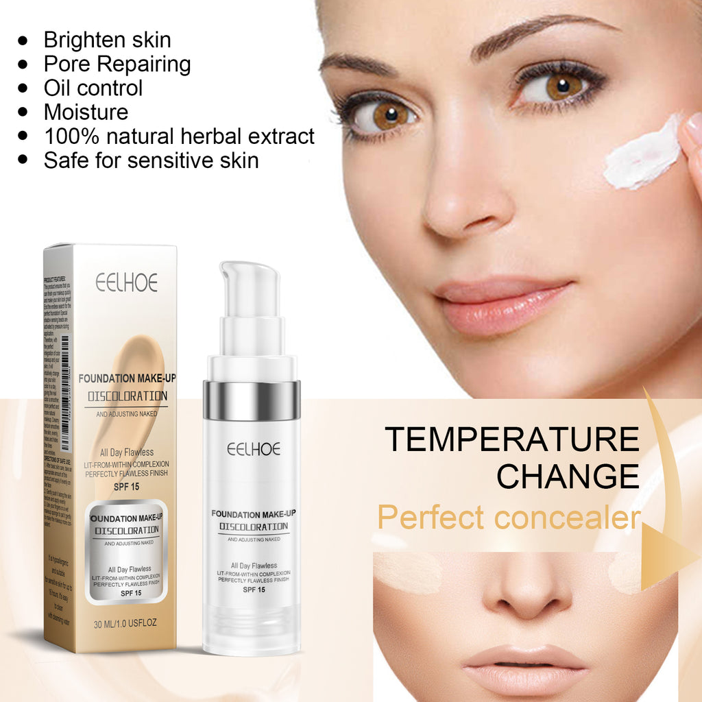 EELHOE Color-Adapting Concealer Foundation – Full-Coverage, Hydrating & Long-Wear