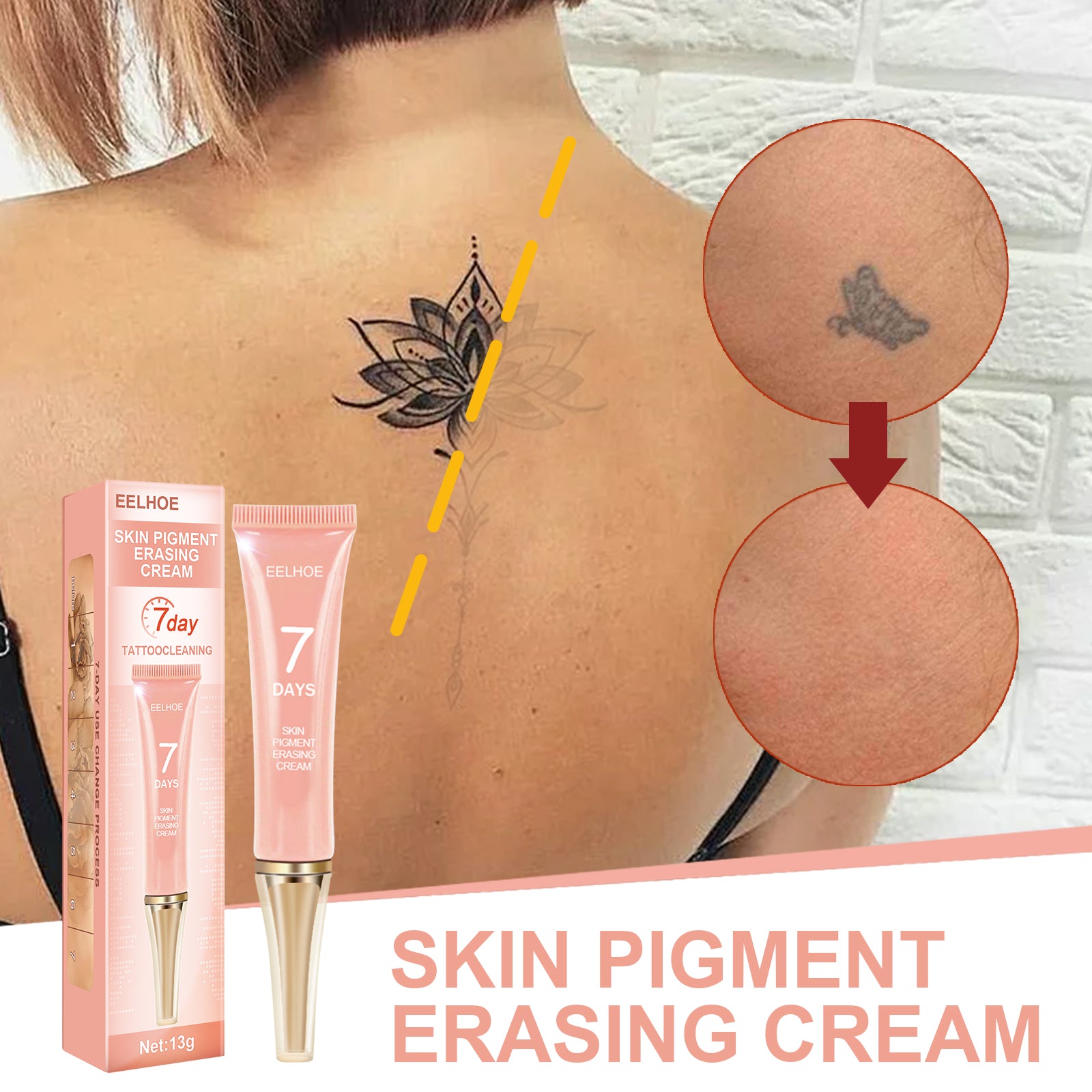 EELHOE Tattoo Fading Cream – Plant-Based Formula for Tattoo Lightening, Eyebrow & Eyeliner Removal, Gentle & Effective